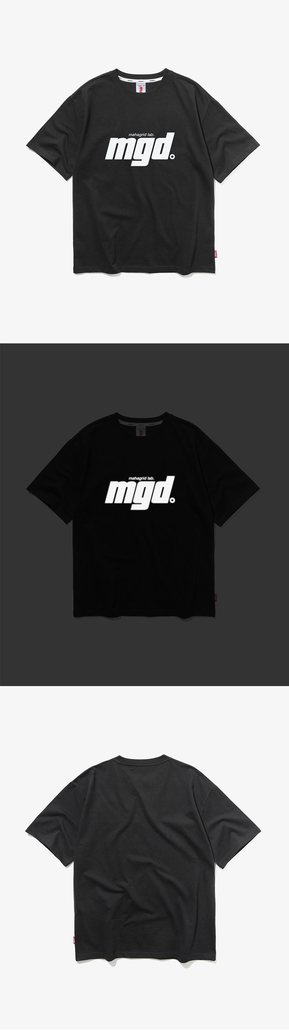 마하그리드(MAHAGRID) REFLECTIVE BOLD LOGO TEE BLACK(MG1JMMT504B)