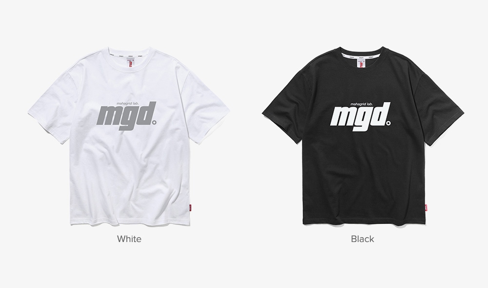 마하그리드(MAHAGRID) REFLECTIVE BOLD LOGO TEE WHITE(MG1JMMT504B)