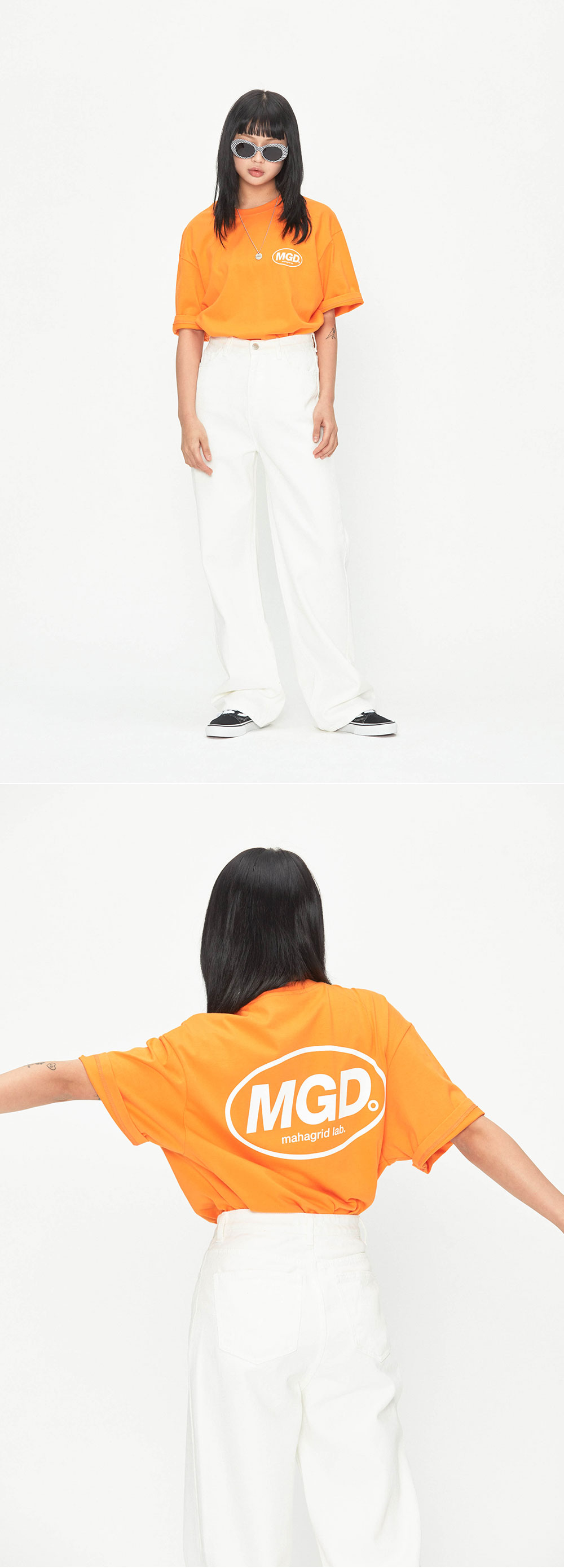 마하그리드(MAHAGRID) BACK MGD TEE ORANGE (MG1JMMT507A)