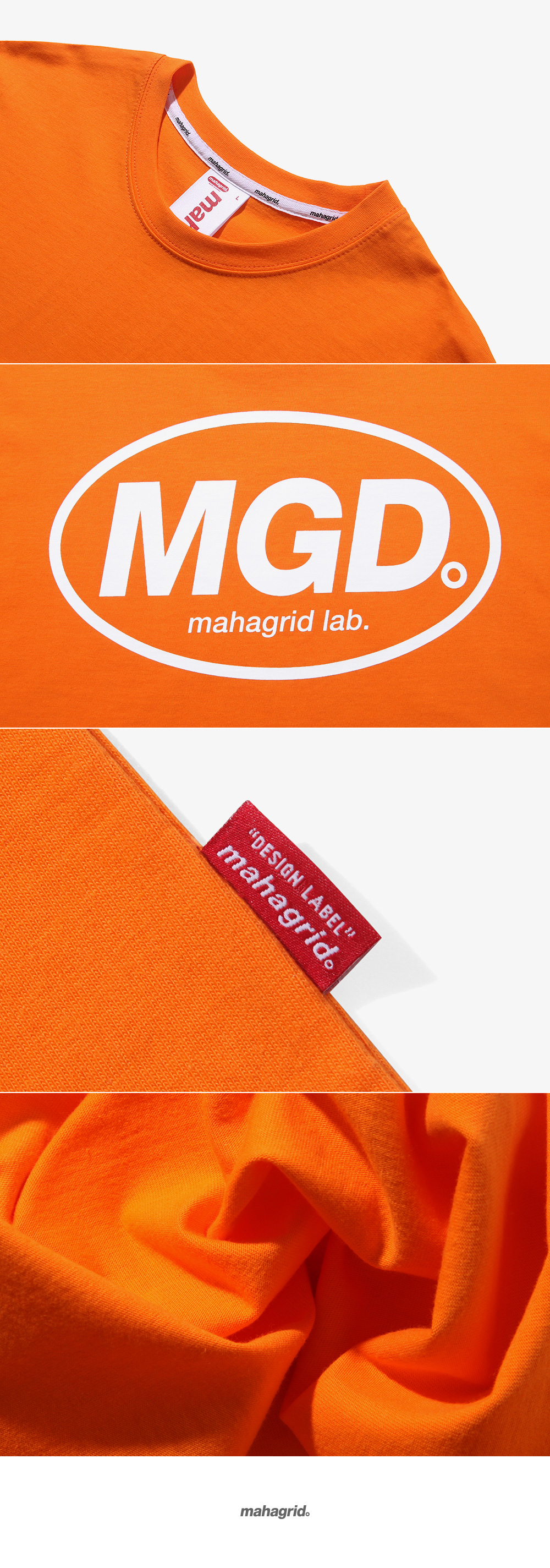 마하그리드(MAHAGRID) BACK MGD TEE ORANGE (MG1JMMT507A)