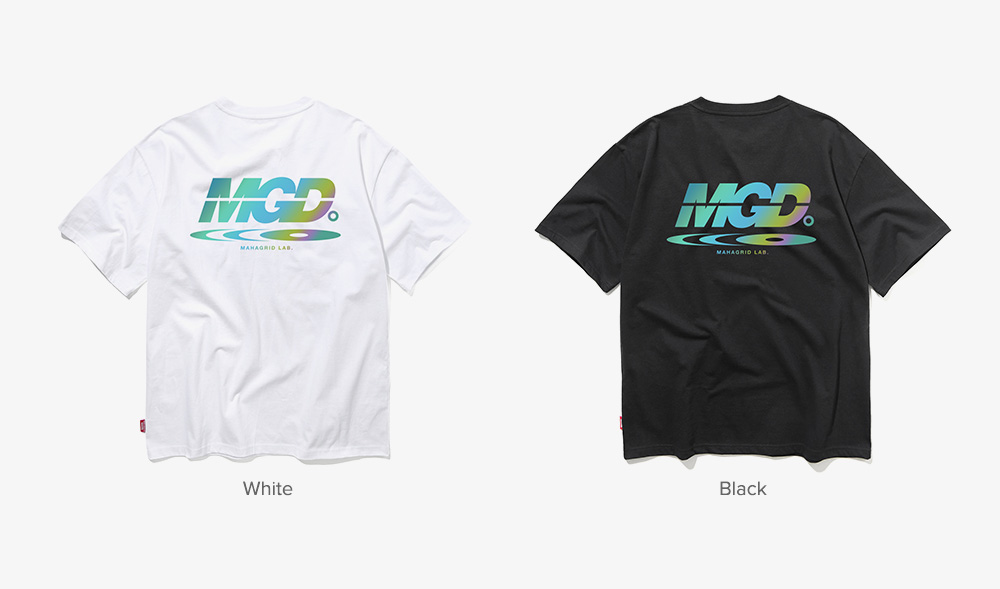 마하그리드(MAHAGRID) RAINBOW REFLECTOR DISC TEE BLACK(MG1JMMT507B)