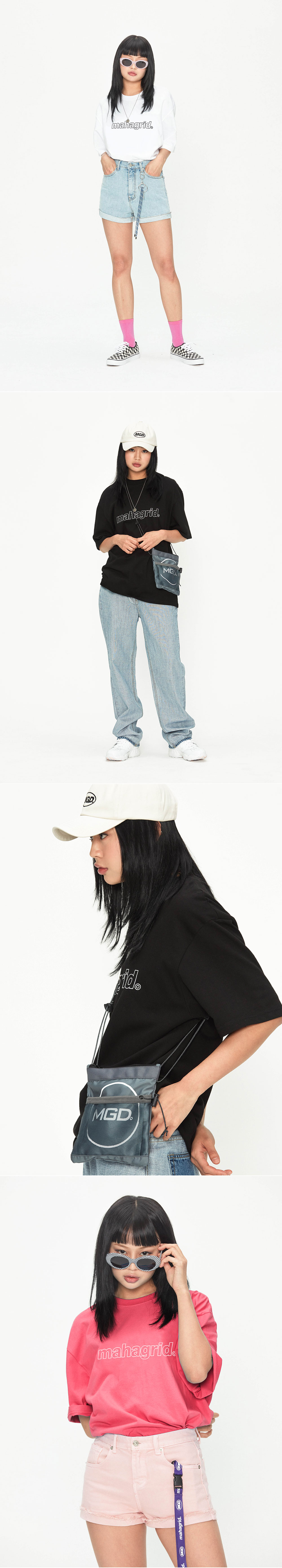 마하그리드(MAHAGRID) OUTLINE LOGO TEE WHITE_BLACK(MG1JMMT508A)
