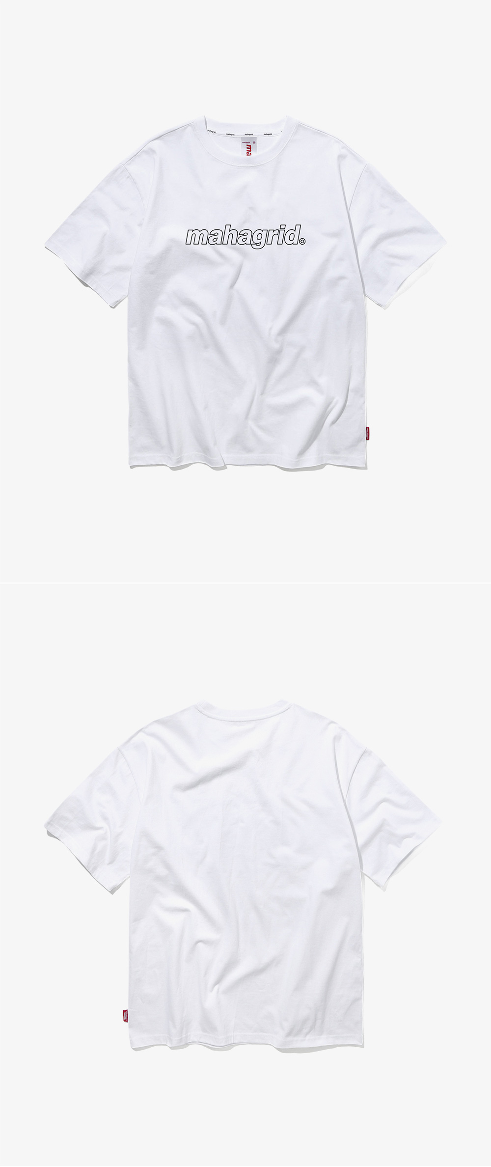 마하그리드(MAHAGRID) OUTLINE LOGO TEE WHITE_BLACK(MG1JMMT508A)