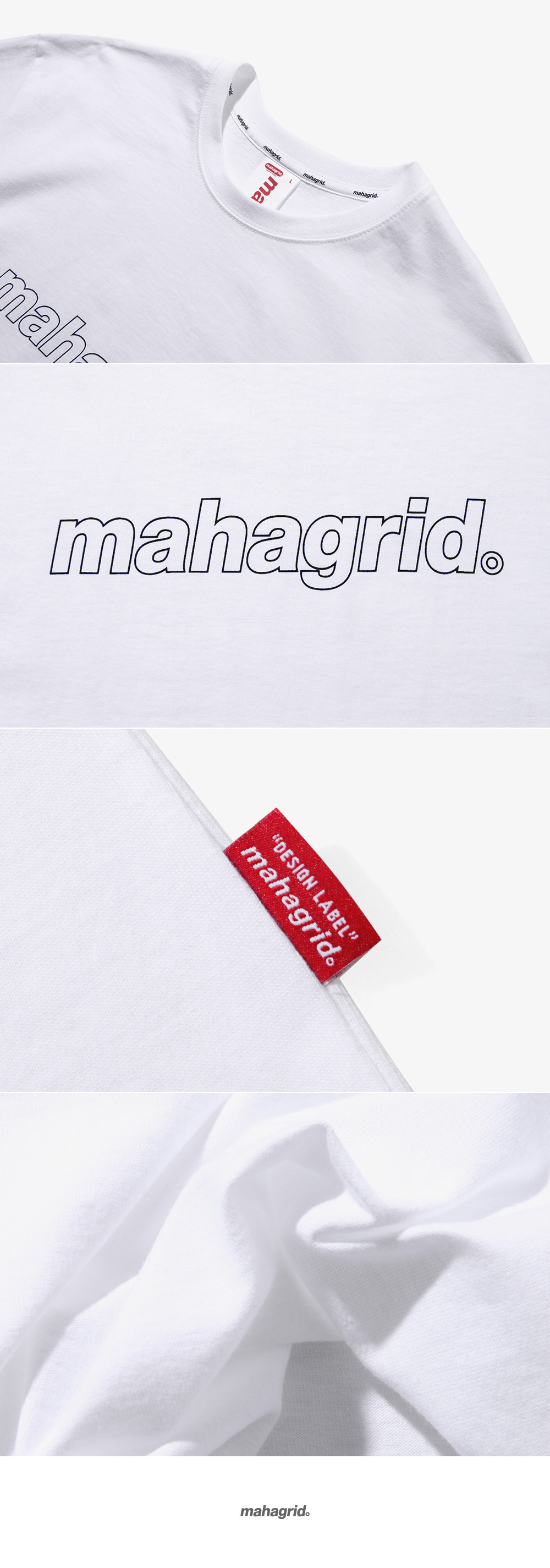 마하그리드(MAHAGRID) OUTLINE LOGO TEE WHITE_BLACK(MG1JMMT508A)