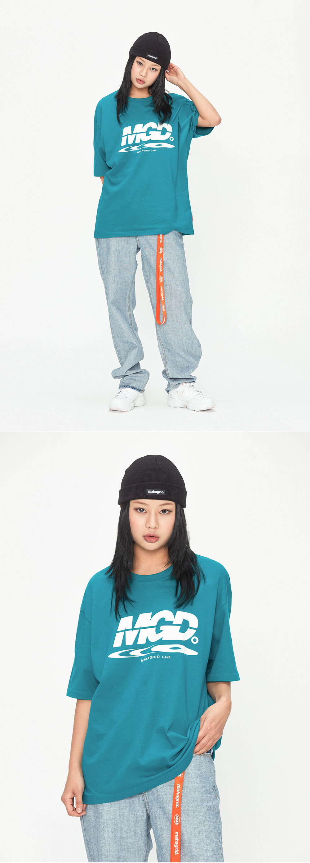 마하그리드(MAHAGRID) DISC LOGO TEE ORANGE (MG1JMMT519A)
