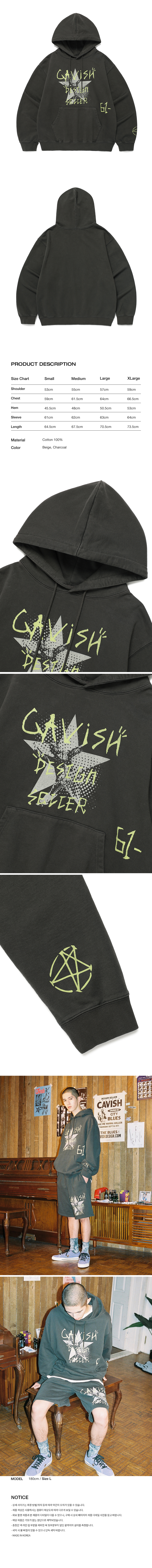 ◆24SS CAVISH PIGMENT HAND WRITTEN フーディ/2色◆ ◇24SS CAVISH PIGMENT HAND WRITTEN フーディ/2色◇ (CAVISH