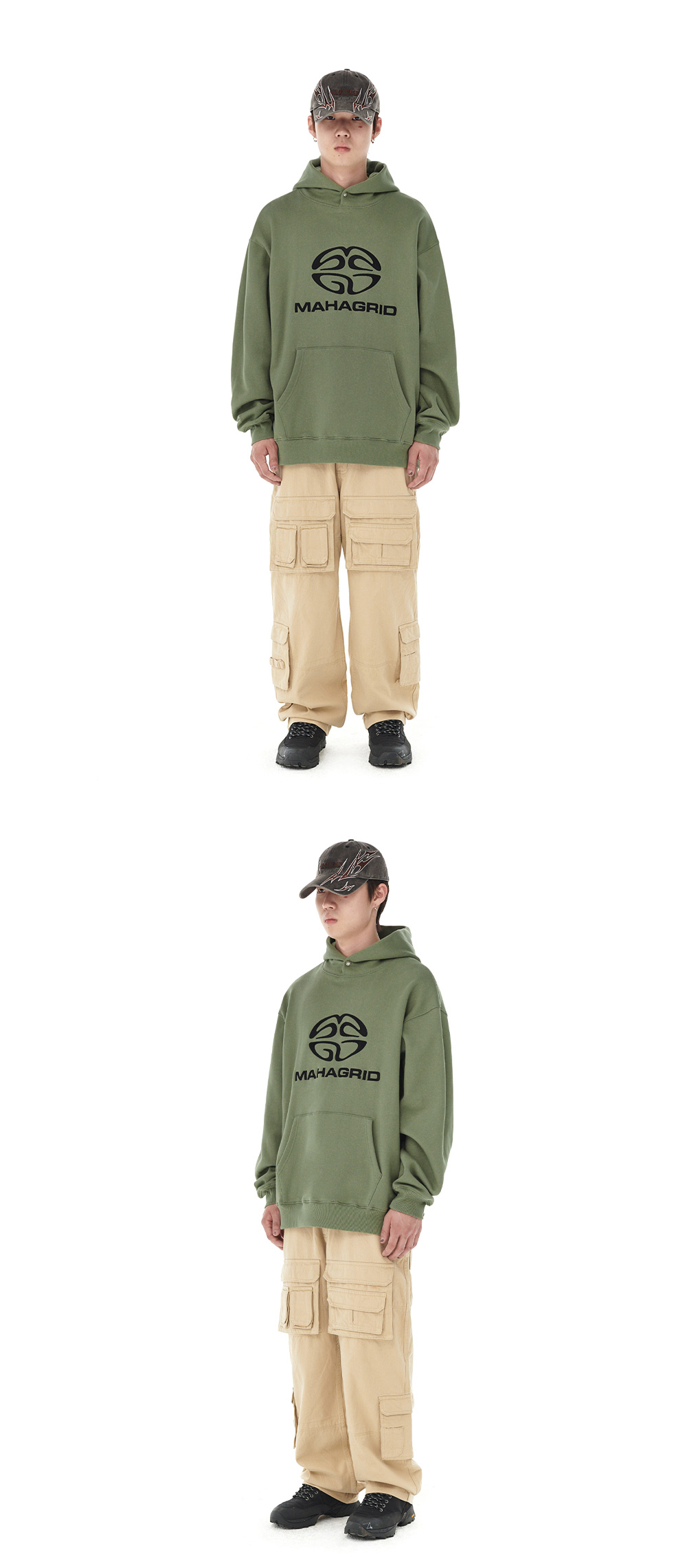 ECLIPSE LOGO HOODIE[KHAKI] - MAHAGRID