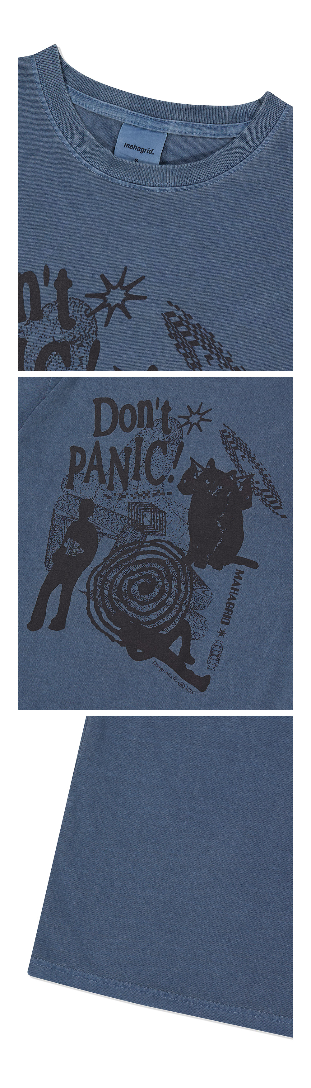 ★MAHAGRID★ DON’T PANIC PIGMENT TEE DON'T PANIC PIGMENT TEE[CHARCOAL] - MAHAGRID