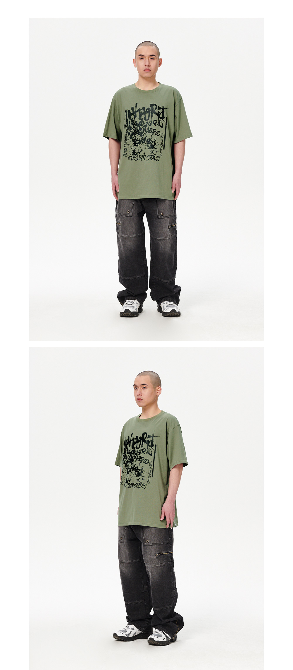 【mahagrid】24SS★ WASHED INTERNATIONAL TEE mahagrid/マハグリッド』 TEEN AGE RIOT WASHED TEE/スローガン