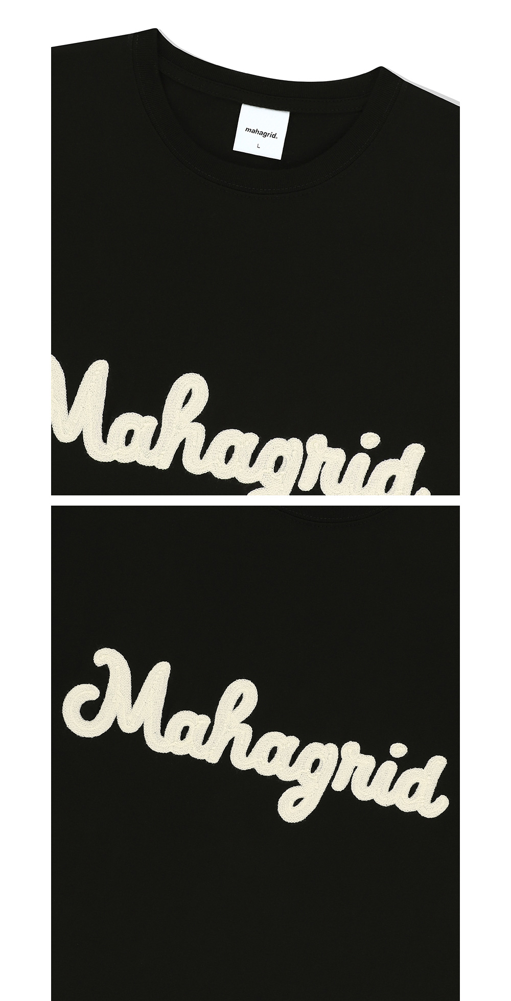【mahagrid】24SS★ TRADE MARK CHAIN STITCH TEE TRADE MARK CHAIN STITCH TEE[BLACK] - MAHAGRID